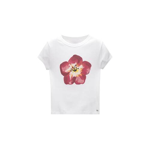 Women'S Floral Print Round Neck Tee Casual Short Sleeve Crew