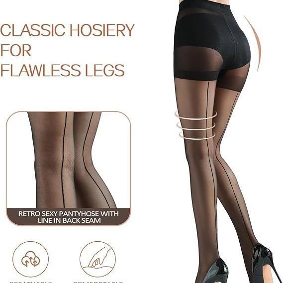 Women'S 20D Back Seam Sheer Tights Lady'S Lightweight - 实物图