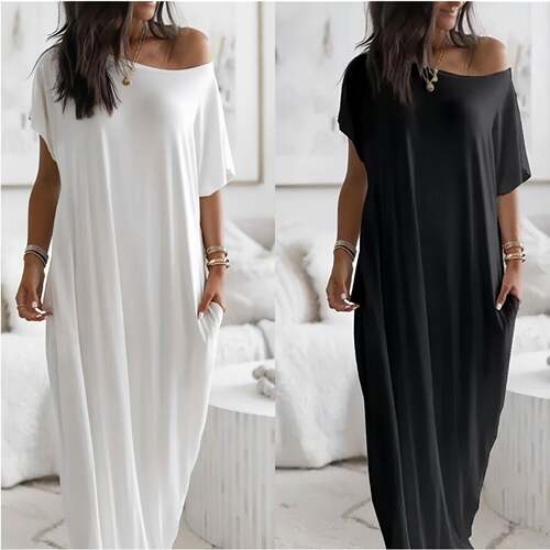 The Loose White Maxi That Hides All The Right Places F