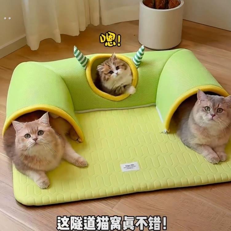 凉感隧道猫窝猫猫玩具家用夏季清凉不粘毛可拆洗宠物自嗨解闷神器