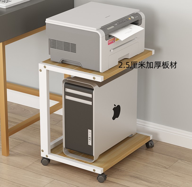 K8双层桌下打印机置物架可移