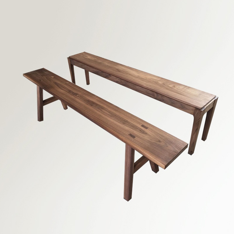 简域长条凳实木长板凳餐凳长椅凳北美黑胡桃木休闲凳原木凳换鞋凳