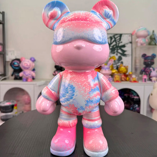 网红款 流体熊潮玩高颜值送闺蜜收藏暴力熊桌面摆件 轻奢风手工个性