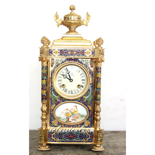 镀金珐琅钟 机械座钟 古典 欧式 新品 仿古 钟表