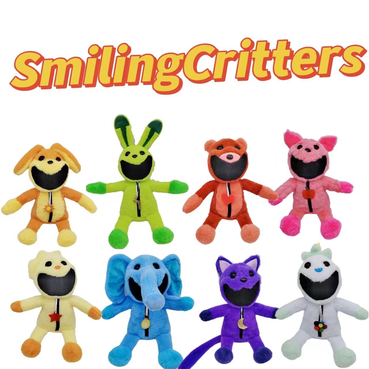 兔毛款跨境公仔smiling critters恐怖微笑动物公仔波比3毛绒玩具