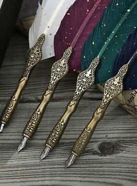 极速Sprinkle Gold Luxury Vintage Feather Quill RDip Calligra