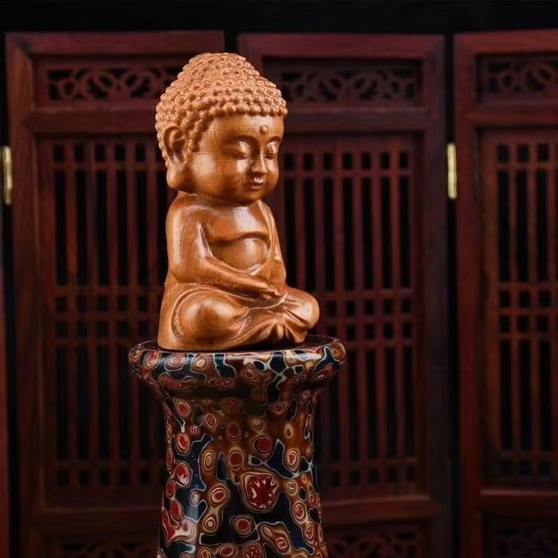 极速老挝黄花g梨木雕手把件小如来佛手工实木雕刻寿星核桃摆件工