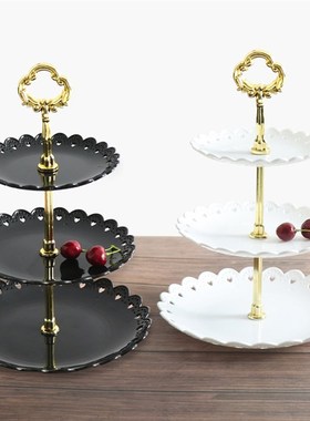 极速3 Tiers Cake Tray Holiday Party Cake Stand FruiWt Plate
