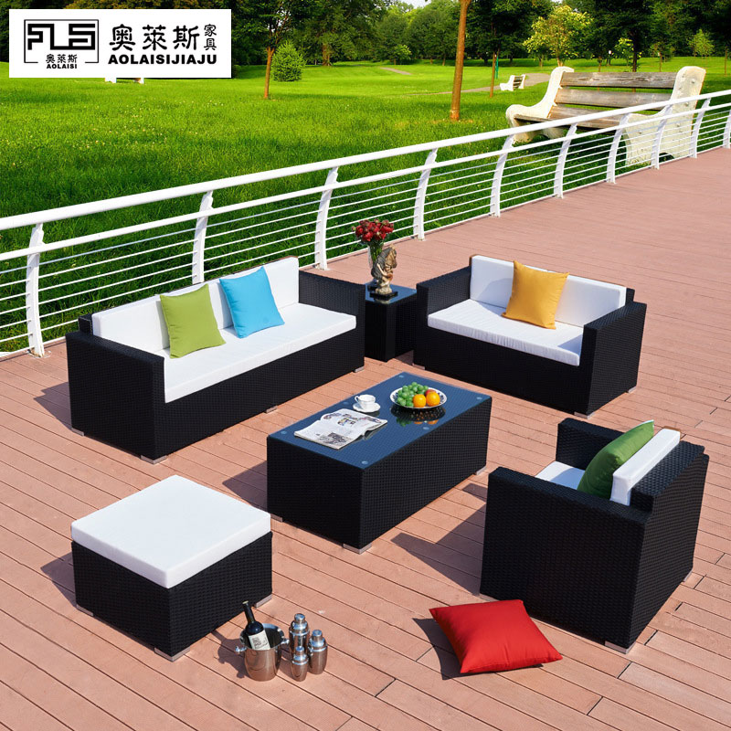 极速户外沙e发庭院露台阳台防水藤编家具酒店餐厅客厅塑料PE仿藤