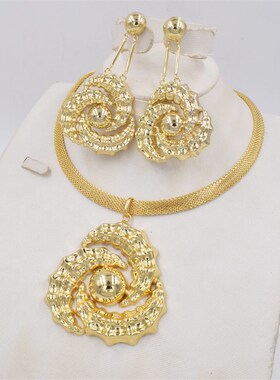 极速NEW High Quality Ltaly 750 Gold color MJewelry Set For W