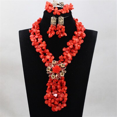 极速Luxury Green Nigerian Coral Beads JeweMlry Sets Full Cor
