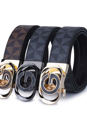 男士皮带牛皮自动扣腰带商务高级感真皮裤腰带时尚休闲百搭经典潮