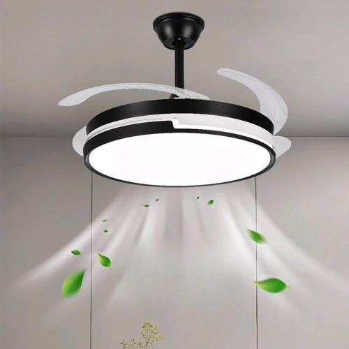 云美特朗隐形风扇灯客厅餐厅卧室简约现代一体式变频风扇吊灯具