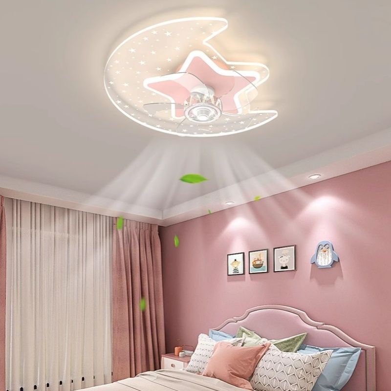 网红儿童房风扇灯简约现代