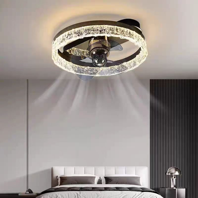 【冰裂纹美观】卧室吸顶风扇灯