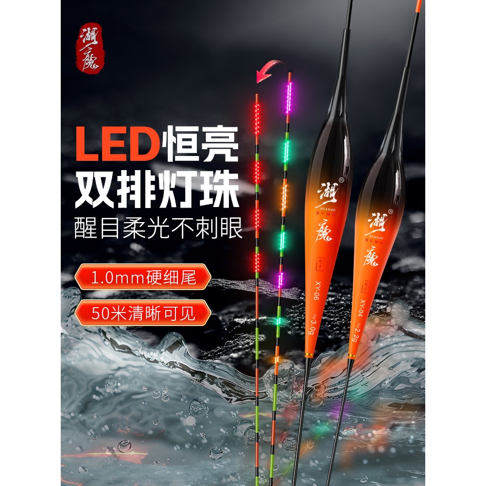 阿卢LED电子漂425咬钩变色夜光漂316重力感应超亮浮漂鲫鱼漂日夜