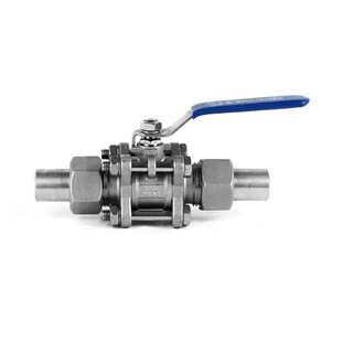 Q21F 304不锈钢三片式外螺纹焊接套管球阀