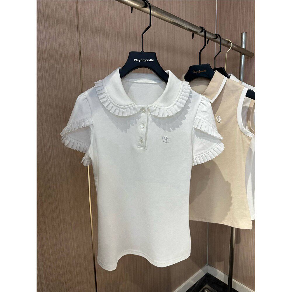 女子高尔夫服装朝鲜式高尔夫短袖女子瘦身快干高尔夫上衣网球服装