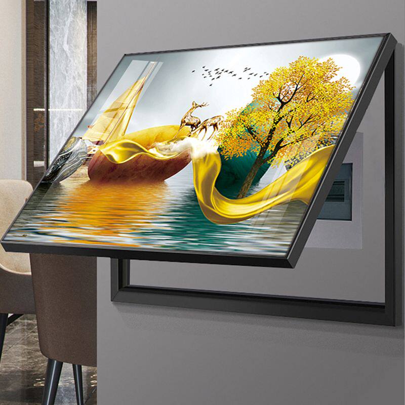 现代简约电表箱挂画弱电箱配电箱开关遮挡装饰画抽象风格电闸壁画
