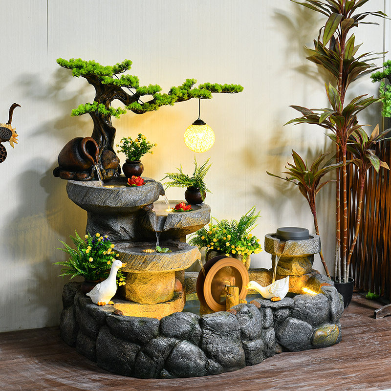 假山喷泉流水摆件循环水池阳台室内水景造景户外布置别墅庭院鱼池,家居饰品,装饰摆件,淘宝优惠券,粉丝福利购,淘宝优惠卷