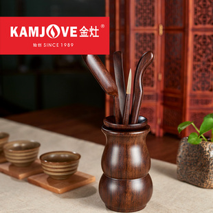 金灶 KP-6 黑檀木茶道六君子套装茶夹杯夹功夫茶具茶道配件摆件