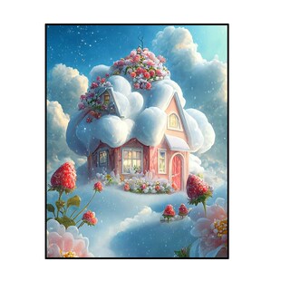 钻石画2024新款高级感唯美小屋风景手工点贴钻十字绣客厅卧室满钻