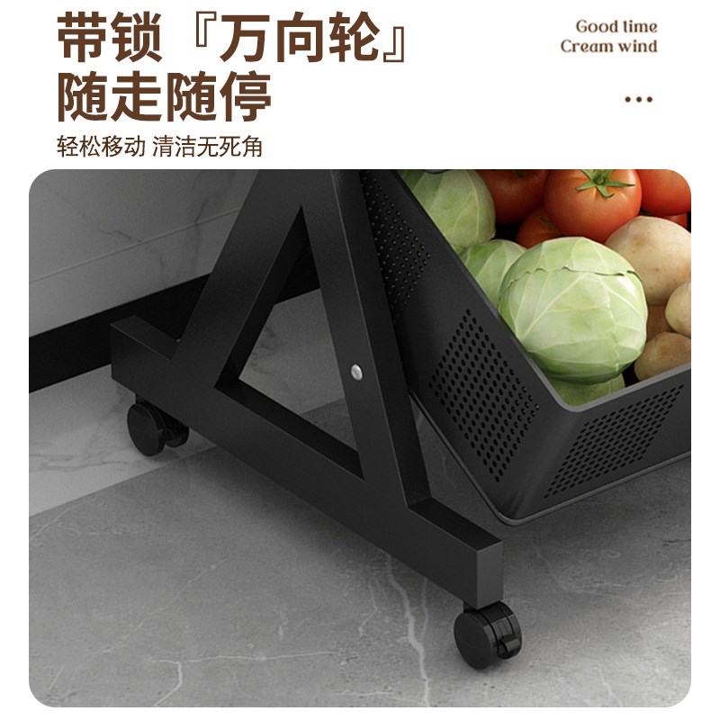 厨房菜篮子置物架多层落地家用y水果蔬菜多功能夹缝收纳移动小推