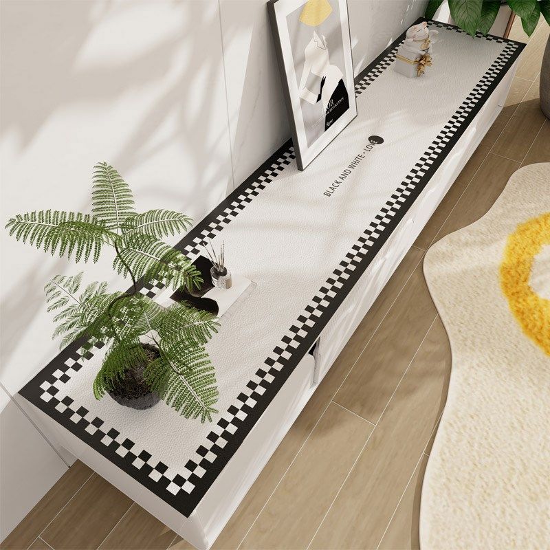 电视柜长条桌垫防油防水可裁剪桌布定制轻奢简约桌子垫子可擦免洗