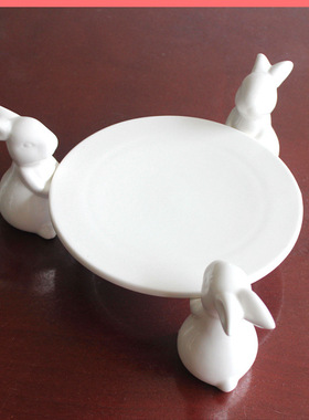 陶瓷小兔蛋糕盘  创意家居水果盘 9239陶瓷餐具