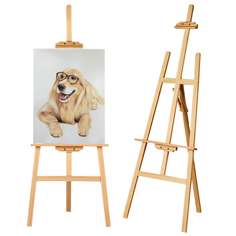 宣传用木质展架立式落地式kt板海报架广告牌展示架木头挂画架定制