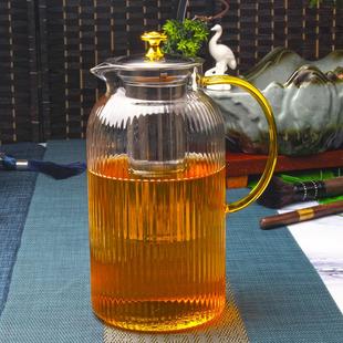 超大玻璃茶壶泡茶壶茶水过滤办公家用加厚茶具耐热耐高温煮水壶