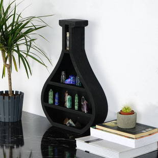 Cat in the Moon Crystal Wooden Shelf 花瓶木制水晶置物架摆件