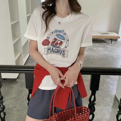 苏珊2026夏季短袖T恤圆领套头女