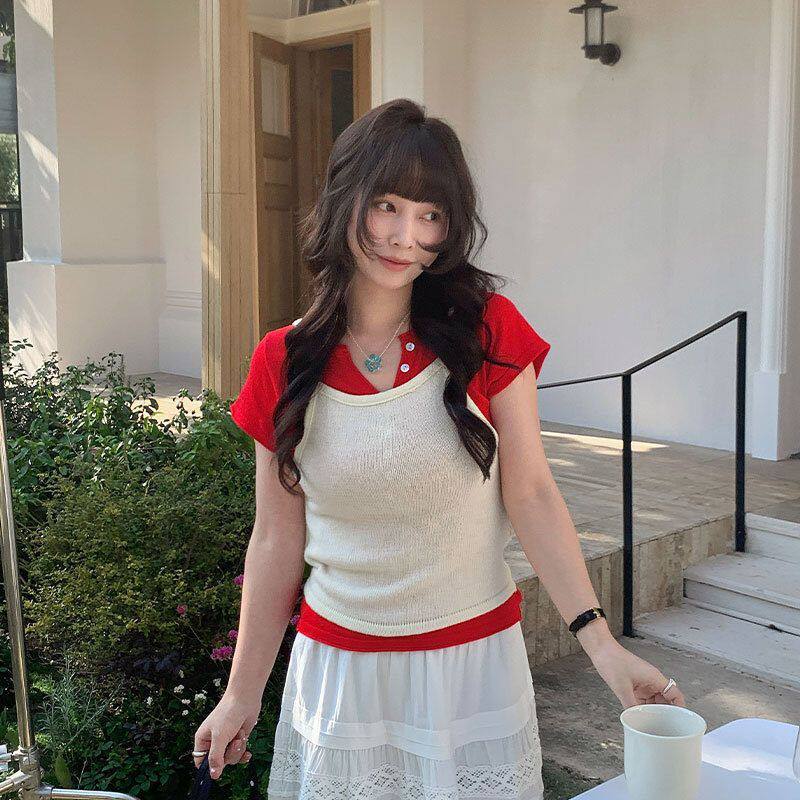 【you think】2026春季新款韩版绑带设计感吊带针织背心女2650