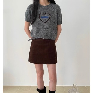 【SIM】2025秋季新款韩版小个子高腰百身显瘦A字半身裙女7185