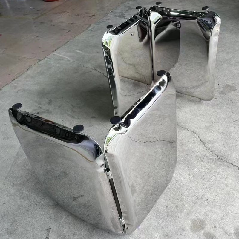 摩登奢石大理石餐桌设计师金属艺术质感不锈钢桌子U现代大平层别