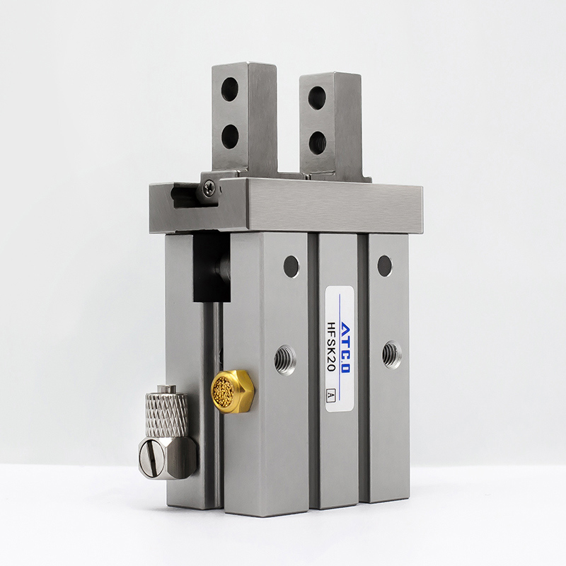 气动手指气缸夹加长导轨HFTKL/HFKL1C0/16/20/25B/N/F平行气缸夹