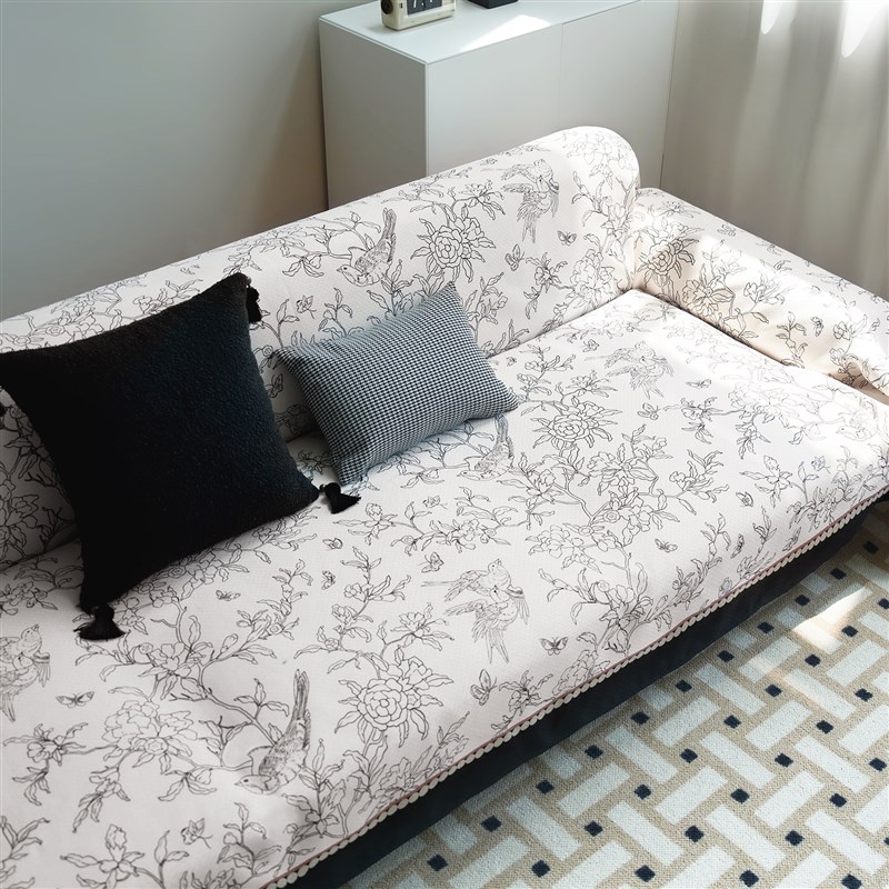 春燕复古客e厅沙发巾轻奢国风沙发盖毯四季通用防滑套罩防猫抓坐