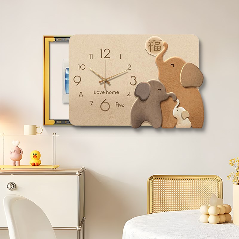 福象电表箱装饰画轻奢高级感2024新款免打孔电闸弱V空开配电遮挡