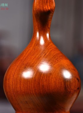 花梨木雕葫芦摆件实木家居客w厅办公室装饰摆件新居送礼雕刻工艺