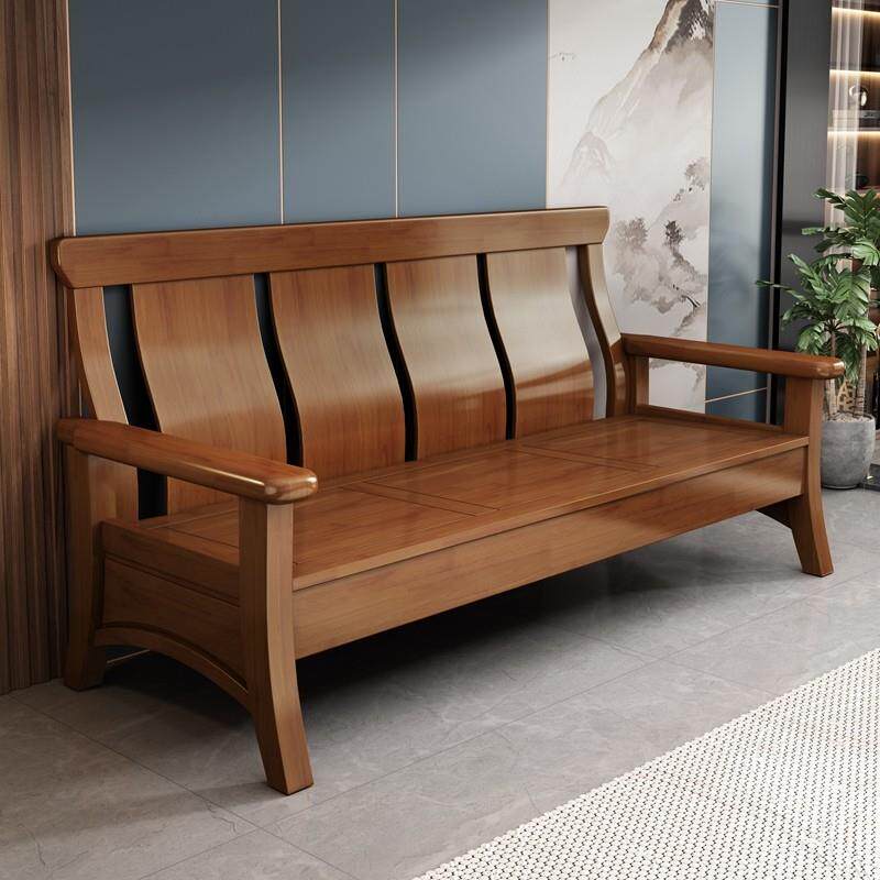 中式全实木沙发组合客厅三人位简约冬夏两用经济型办公家俱小户型