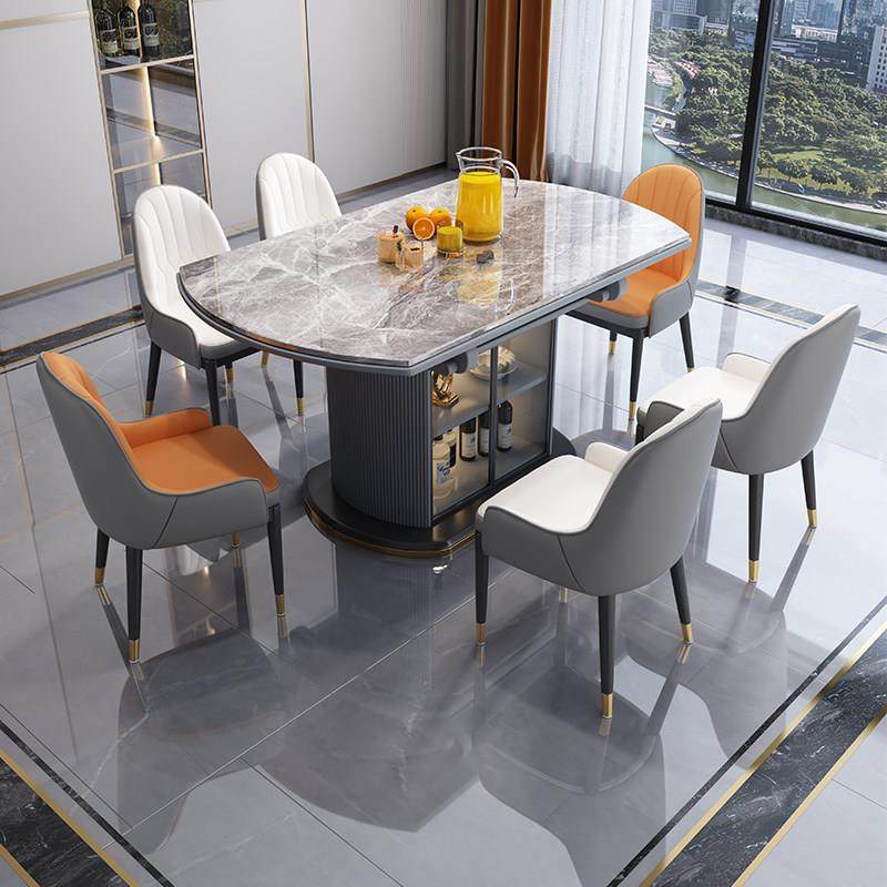 岩板餐桌椅组合现代简约轻奢可伸缩带储物柜家用小户型折叠吃饭桌,住宅家具,岩板餐桌,淘宝优惠券,粉丝福利购,淘宝优惠卷