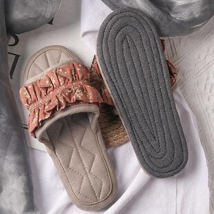 静音布底拖鞋家居布艺鞋底无声室内地板软底男女防滑不脚臭可机洗