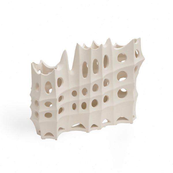 现代简约艺术几何陶瓷镂空花瓶样板房花艺花器餐桌软装工艺品摆件