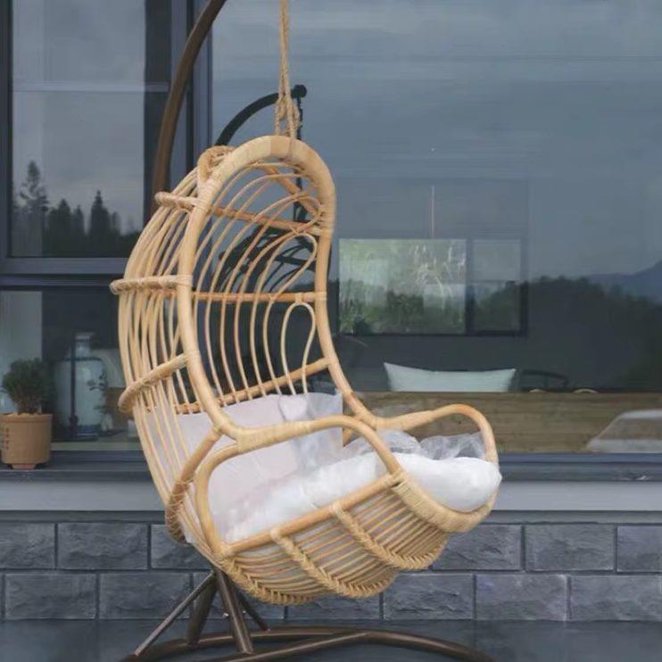 天然北欧简约吊椅室内ins民宿秋千真吊篮懒人阳台摇篮藤网红藤编