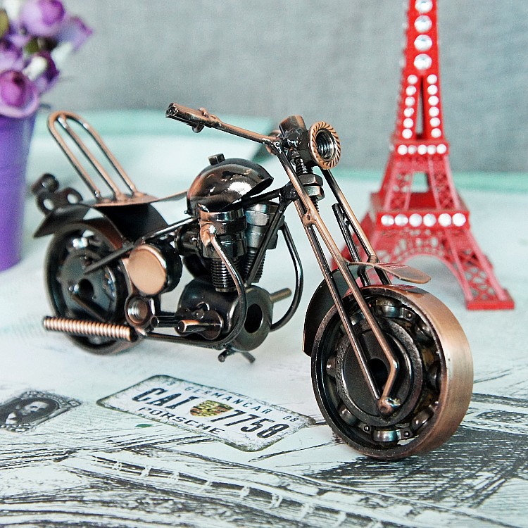 铁艺靠背摩托车模型金属工艺品摆件铁质工艺品摩托车跑车  M127