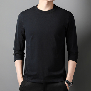 230克纯棉2025年秋季青春流行圆领长袖男装T恤标准