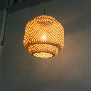 中式民宿客栈酒店灯笼竹艺饭店吊灯厂家直销爆款竹篾吊灯餐吊灯具