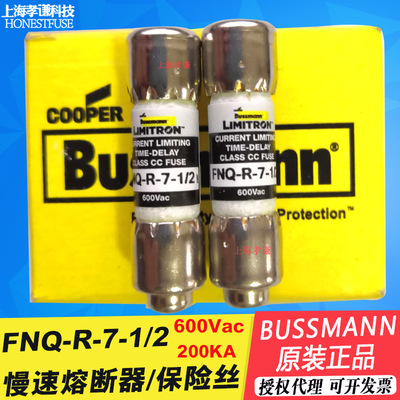 BUSSMANN熔断器Limitron FNQ-R-7-1/2 600V/7A 10x38mm慢速保险丝