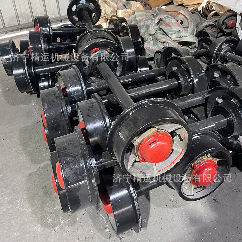 直径300轨距600空心轮对矿用平板车轮大承重铸钢矿车轮对载重3T